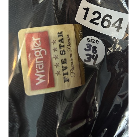 NWT Wrangler Five Star Premium Denim Relaxed Fit Black Jeans Men 38x34 97601CB - Picture 6 of 6